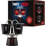 Bialetti Espressokanne Stranger Things, Espressokocher mit 2 Tassen, rot/schwarz, für Elektro- und Gasherde, 2 Tassen容量