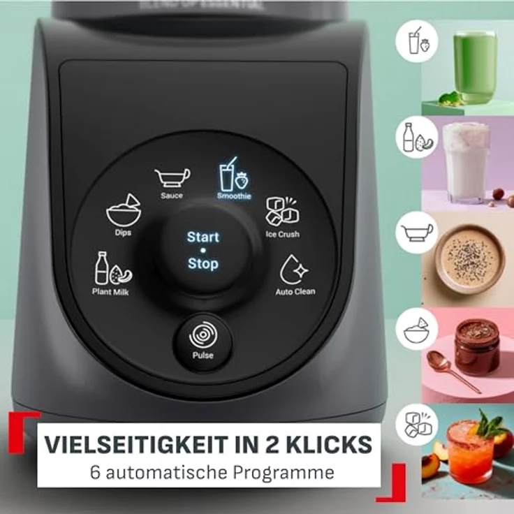 Tefal Blend Up Essential BL1EHB, Mini Mixer mit 800 W, 0,7 l, Pulsfunktion, Eis-Crusher, Schwarz – Bild 7