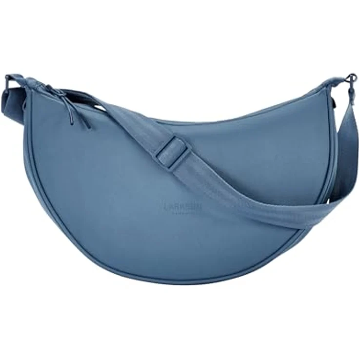 LARKSON Solveig Medium Crossbody Bag, Umhängetasche im Halbmond Design, Wasserabweisend, Blau – Bild 1