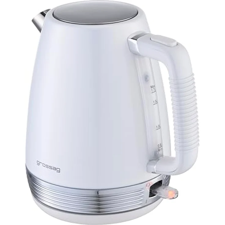 grossag Wasserkocher WK 28.00, Weiß, abnehmbarer 1,7 Liter Edelstahl-Topf – Bild 2