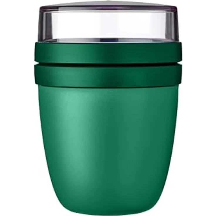 Mepal Lunchpot Ellipse, praktischer Joghurt- & Müslibecher, 500 ml + 200 ml, geeignet für Mikrowelle, Spülmaschine & Gefrierschrank, Vivid Green – Bild 1