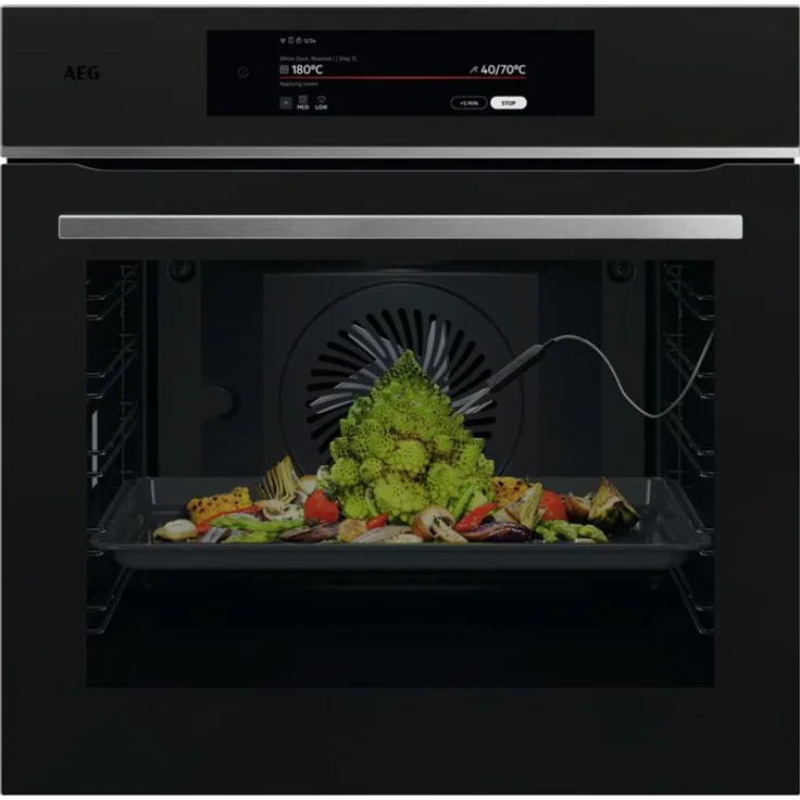 AEG Serie 9000 TT9PB83FAT Einbaubackofen, 71 L, 19 Beheizungsarten, AutoClean, SoftClosing, WLAN, 3500 W, A++ (Versandkostenfrei)