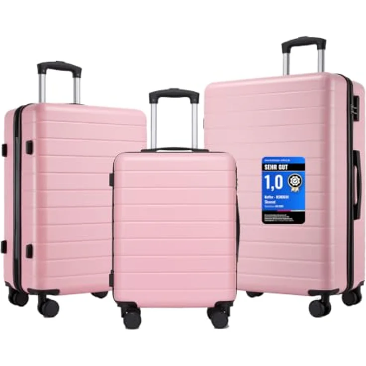 Shavont Koffer Set 3-teilig, Leichte ABS+PC-Hartschalenkoffer mit 4 leisen Spinner-Rädern und Platzsparendem Design – Bild 1