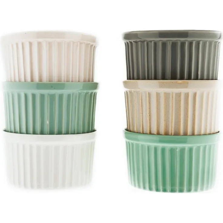Almina Muffinform 6 Teiliger Muffinform-Set Schale aus Porzellan Rund 180 ml, elegantes Backutensil aus hochwertigem Porzellan