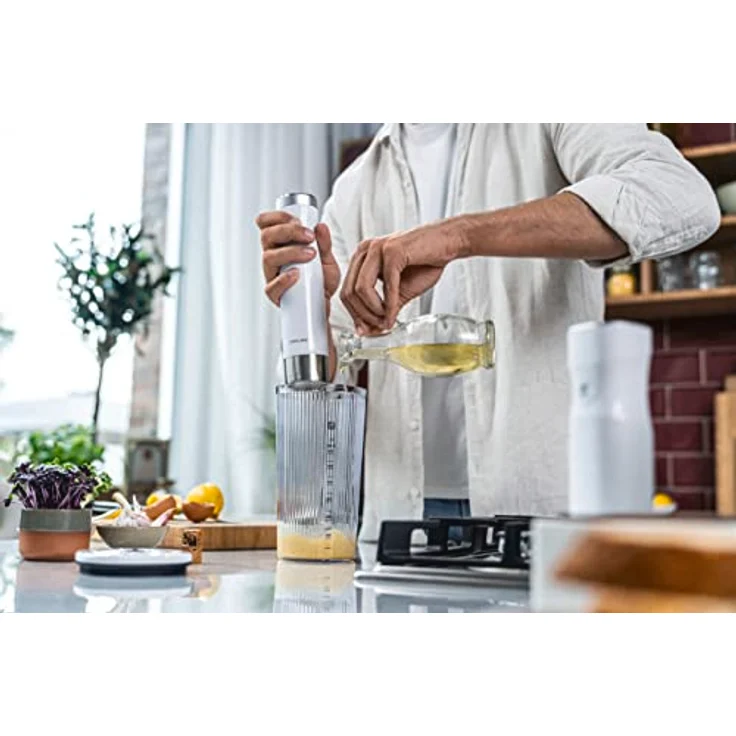Zwilling Enfinigy Stabmixer inkl. Becher u Vakuumdeckel silber, Stabmixer, Weiss – Bild 5
