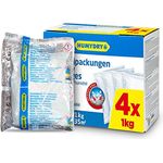 Set mit 4 Nachfüllbeutel - Nachfüllpackungen für Luftentfeuchter - Ideal zum Absorbieren von Feuchtigkeit aus Garagen, Kellern, Wohnzimmern und großen Räumen - 1 kg Beutel – Humydry
