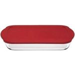 Pasabahce Auflaufform rechteckig mit Deckel, Backform, Servierform eckig, 33 x 19 cm, hitzebeständiges Glas, BPA-freier Deckel