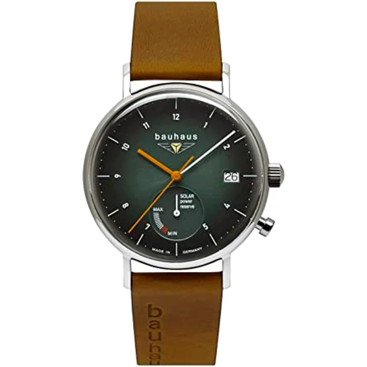 Bauhaus Herren Herrenuhr Solar 2112 mit Energieanzeige und Lederarmband – Bild 1