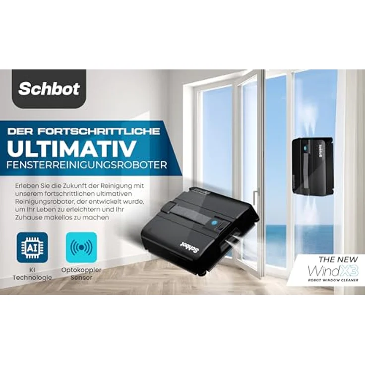 Schbot Wind X3, Fensterreiniger mit leistungsstarkem Reinigungssystem, Schwarz – Bild 3
