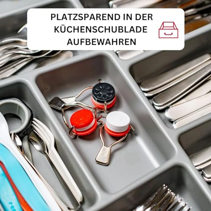 Westmark 3 Flaschen-Hebelverschlüsse, Mit Silikondichtung, Stahl, Rot-Weiß-Schwarz, 44402280 – Bild 7