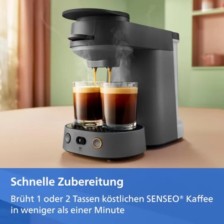 PHILIPS SENSEO® Vibe CSA225/60 Kaffeepadmaschine, 2-Tassen-Funktion, milder oder starker Kaffee, 0.9L Wassertank, Schwarz – Bild 4