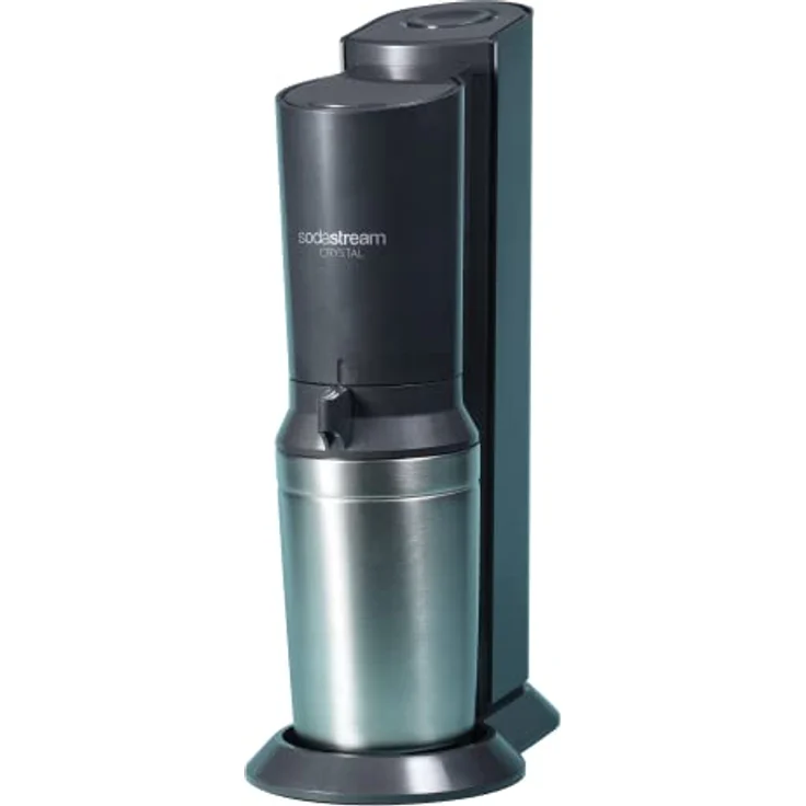 SodaStream Crystal 3.0 Wassersprudler mit 1x Quick-Connect CO2-Zylinder und 2X Glaskaraffen, Silber, Schwarz, Titan, 45 cm – Bild 2
