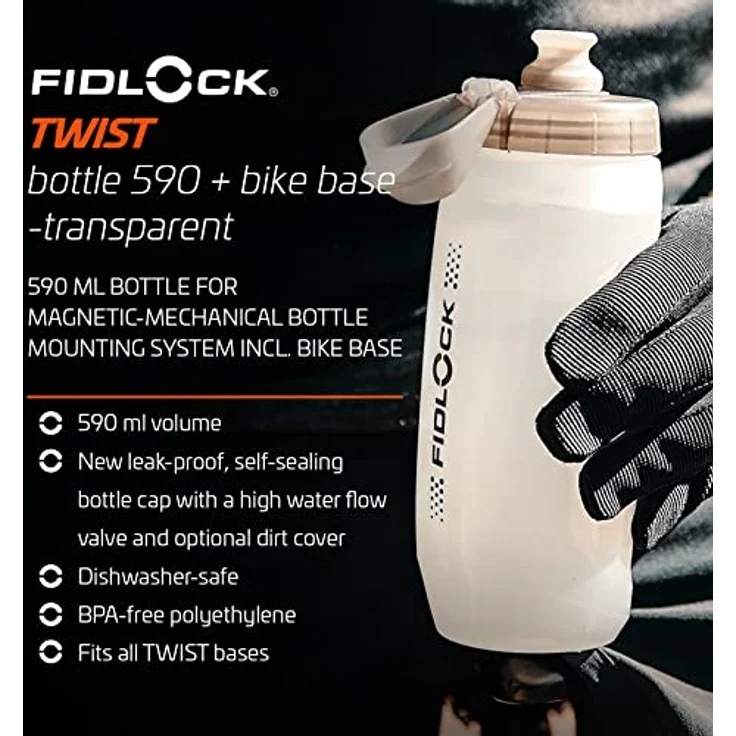 Fidlock Trinkflasche Fidlock Set Twist, 590ml, BPA-frei, spülmaschinengeeignet, ergonomisches Design mit Magnet-Halterung – Bild 3