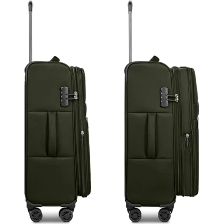 BUGATTI Valencia Soft Koffer-Set 3-teilig, erweiterbar, 46.5 x 28.5 x 75cm, 89L Volumen, 360° Doppelrollen aus hochwertigem Polyester für Damen und Herren – Bild 3