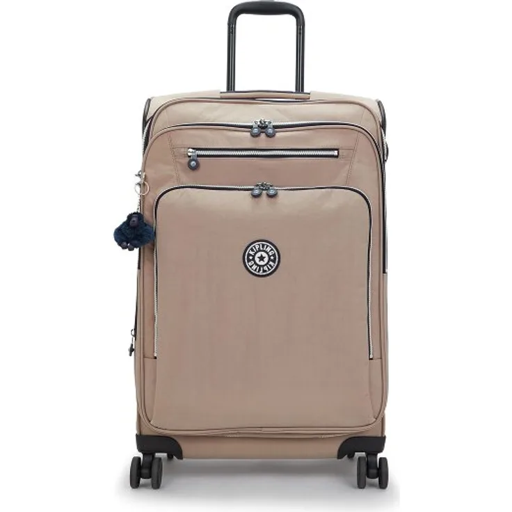 Kipling Basic 4 Rollen Trolley M, 68 cm mit Dehnfalte, grau, 100% Polyamid