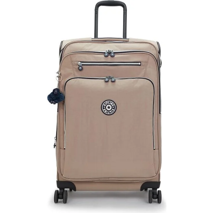 Kipling Basic 4 Rollen Trolley M, 68 cm mit Dehnfalte, grau, 100% Polyamid