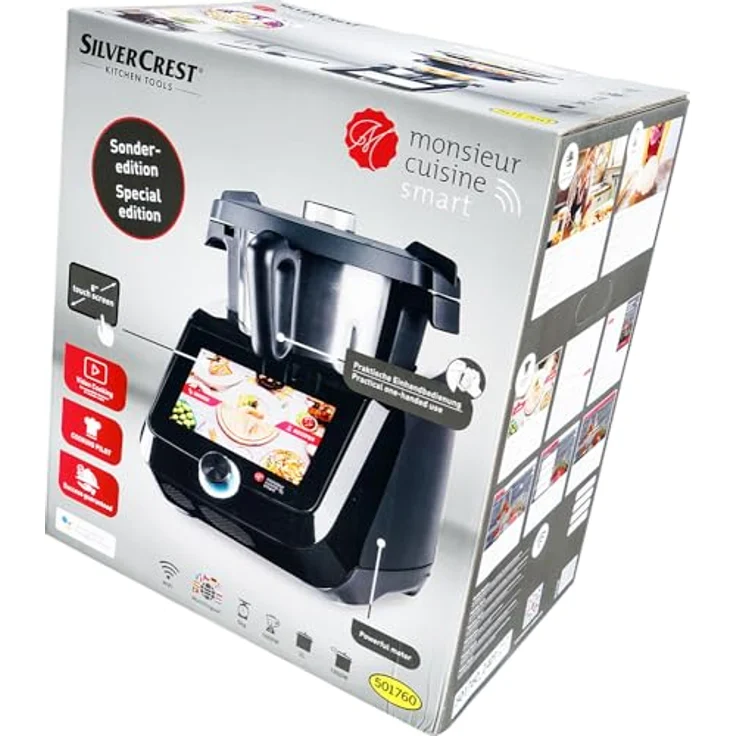 Silvercrest Monsieur Cuisine smart SKMS 1200 B3 mit 1200W, 8"-Touchdisplay, Linkslauf, integrierter Waage & Kochfunktionen – Bild 2