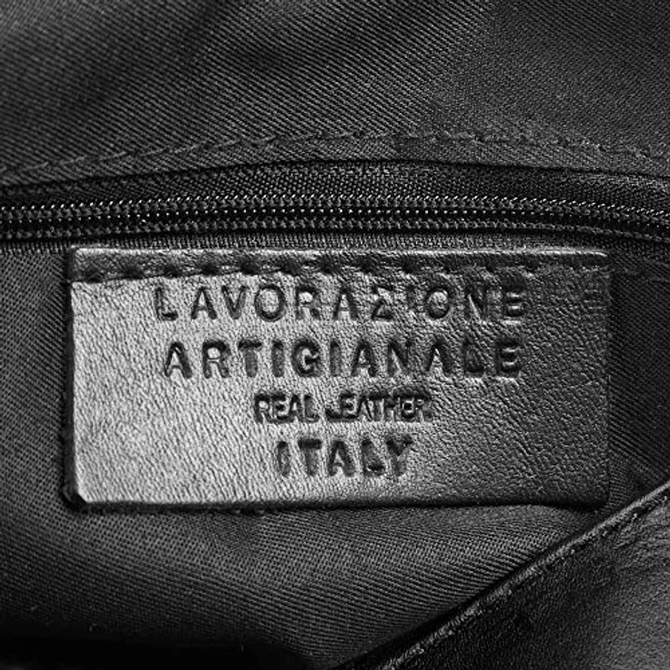 Samantha Look Umhängetasche, echt Leder, Made in Italy, 23 cm x 17 cm x 8 cm, stufenlos verstellbarer Schultergurt, mehrere Fächer mit Reißverschluss – Bild 8