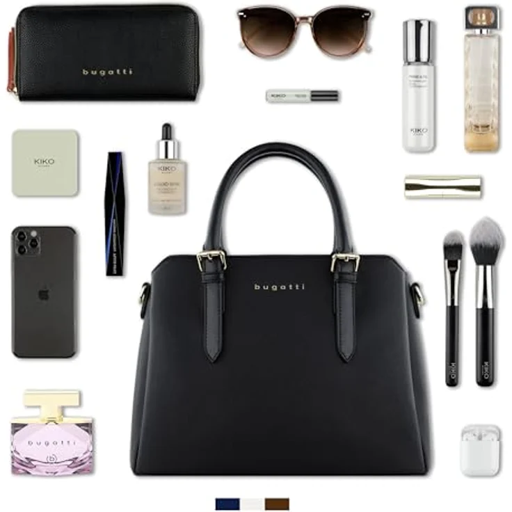 bugatti Ella Schultertasche M, 30 cm, schwarz aus 100% Polyurethan – Bild 7