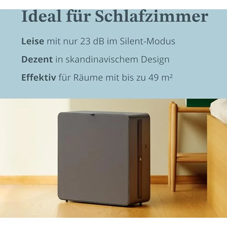 Airthings Renew - Intelligenter Luftreiniger, HEPA-13- und Aktivkohlefilter, mit Trageriemen und Feinstaub-Sensor, filtert gegen Allergien, Pollen, Staub, Gerüche, Tierhaare und Rauch, ideal für Schlafzimmer - Airthings – Bild 2