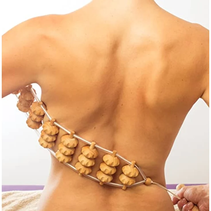 Tuuli Accessories Massage Massagegerät Rücken Massageroller Rückenmassagegerät mit Grif Roller aus Holz 120 cm (Rollfläche 40 x 7 cm) – Bild 1