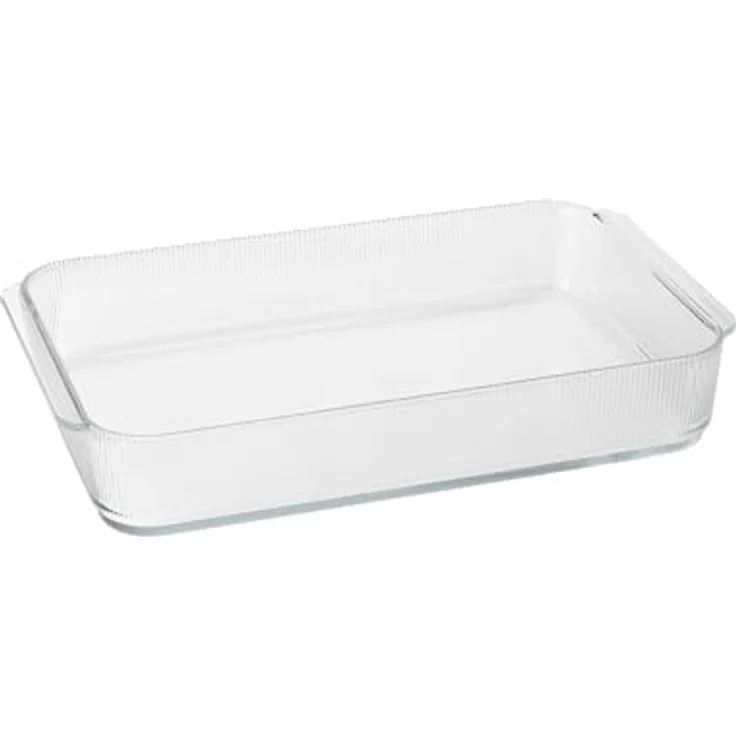 Stelton Pilastro, geriffelte Ofenfeste Glasschale, 40.8 cm, transparent, spülmaschinenfest, ideal für Lasagne, Gratin und Gebäck – Bild 1