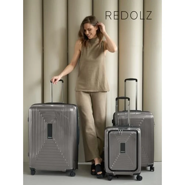 REDOLZ Hartschalen Koffer-Set-3-teilig | Dehnfalte erweiterbar, ultra-leicht, 4-Rollen & TSA | Essentials 14 – Bild 2