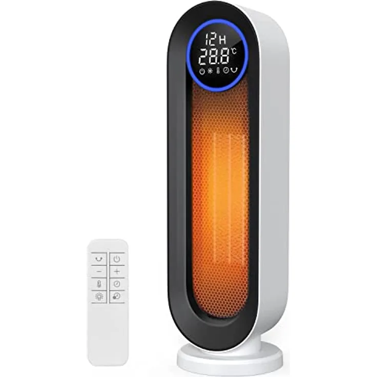 COOCHEER Keramik Heizlüfter 2000W 3 Betriebsmodi, ECO Elektroheizung Energiesparend Elektroheizkörper 100° Oszillation für Haus & Büro