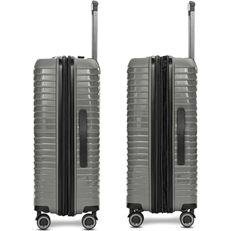Stratic Shine Koffer & Trolley groß | Ausgestattet mit 4 360° Drehbare Rollen, Kreuzpackgurt, Dehnfalten, arretierbarer Griff und TSA-Schloss | 46 cm x 30 cm x 65 cm - 3.6kg – Bild 3