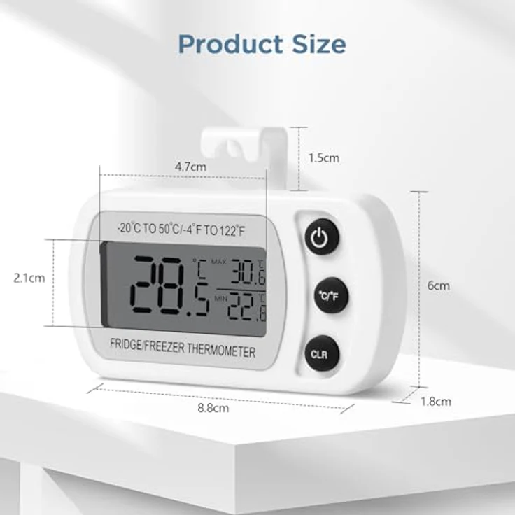 AiQInu Digitale Kühlschrank Thermometer, 3er Set mit LCD-Display, Magnet und Haken, Messbereich -20°C bis 50°C, für Zuhause, Restaurants, Bars, Cafés – Bild 5