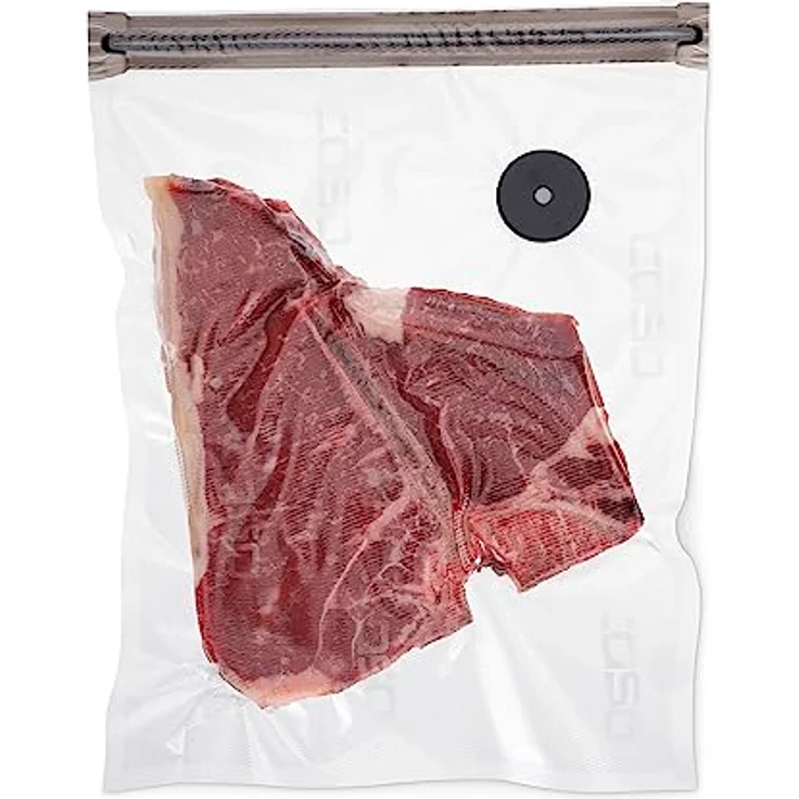 CASO Vacu ZIP-Bags Set - 20 Folienbeutel in 3 verschiedenen Größen, besonders stark und reißfest (150 μm), wiederverwendbar, SousVide, inkl. 2 Vacu ZIP-Locker und 4 Bögen Food Manager Sticker – Bild 3