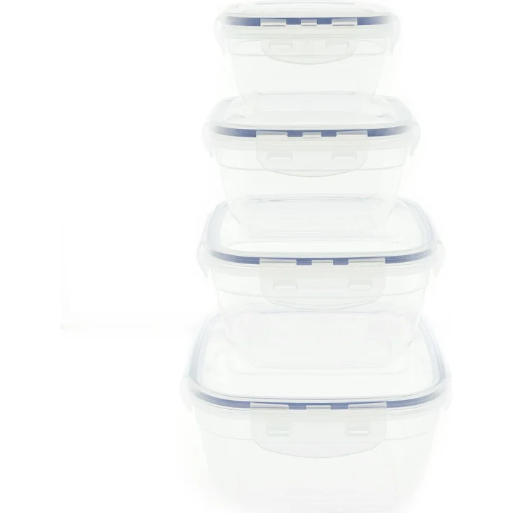 COFI 1453 Frischhaltedosen Set Kunststoff, 8 Teiliges Vorratsbehälter, Luftdicht, Transparent