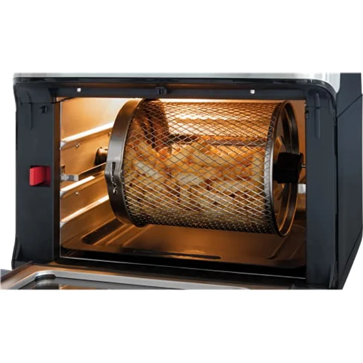 ProfiCook PC-FR 1200 H Heißluft-Fritteuse, 9 Automatikprogramme inkl. variabler Zeit und Temperatureinstellung, Kapazität: ca. 11 Liter, 4 Einschubhöhen für optimale Backergebisse, Edelstahl-schwarz – Bild 5