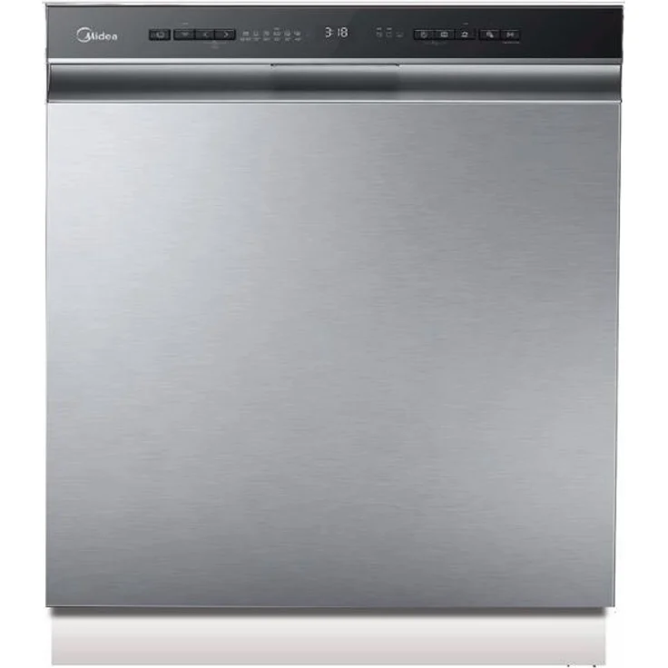 Midea MDWEF1433DSS-WA Geschirrspüler, freistehend, 60 cm, Edelstahl, mit LED und 2 Körben, Energieeffizienzklasse B