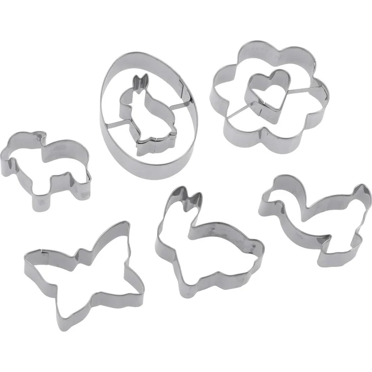 Westmark Ausstechformen-Set, 6-tlg, Rostfreier Edelstahl, Ostern, Silber, 31952260, Frühjahr, verschiedene Motive – Bild 1