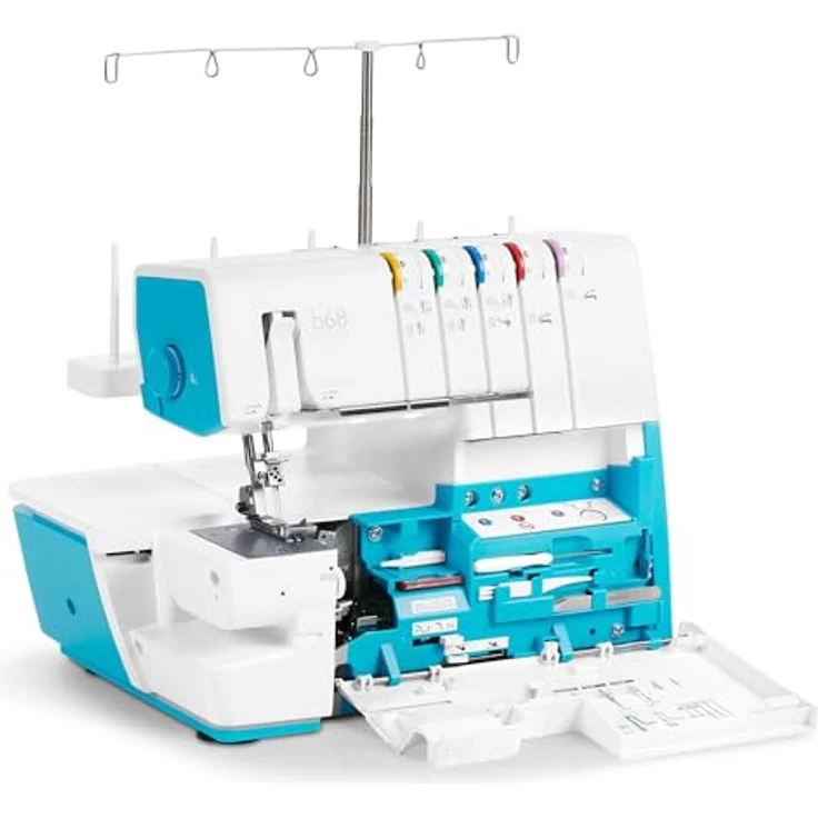 Bernette b68 Airlock Maker, Coverstich-Nähmaschine mit Zubehörset und Mini-Staubsauger, limitierte Edition – Bild 6