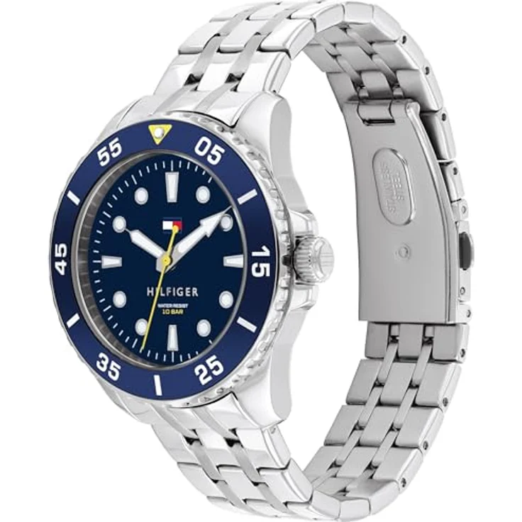 Tommy Hilfiger Quarzuhr KIDS 1720049, Edelstahlarmband, analog, wasserfest bis 10 bar, silberfarben-blau – Bild 2