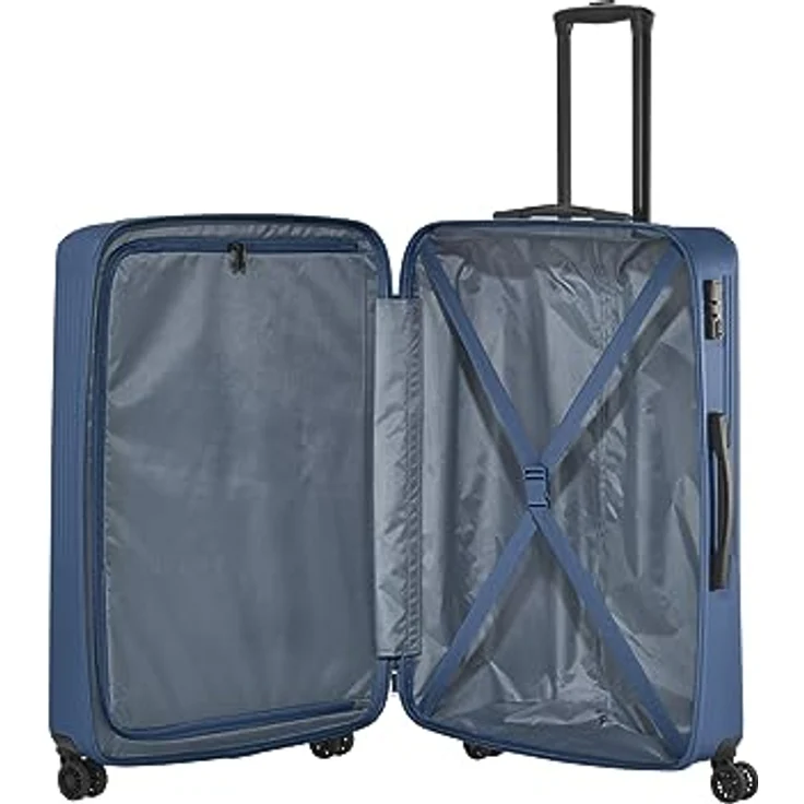 Travelite 4-Rad Koffer Set 3 teilig Größen L/M/S BALI: ABS Hartschalen Trolleys mit TSA Kombinationsschloss, Blau – Bild 5