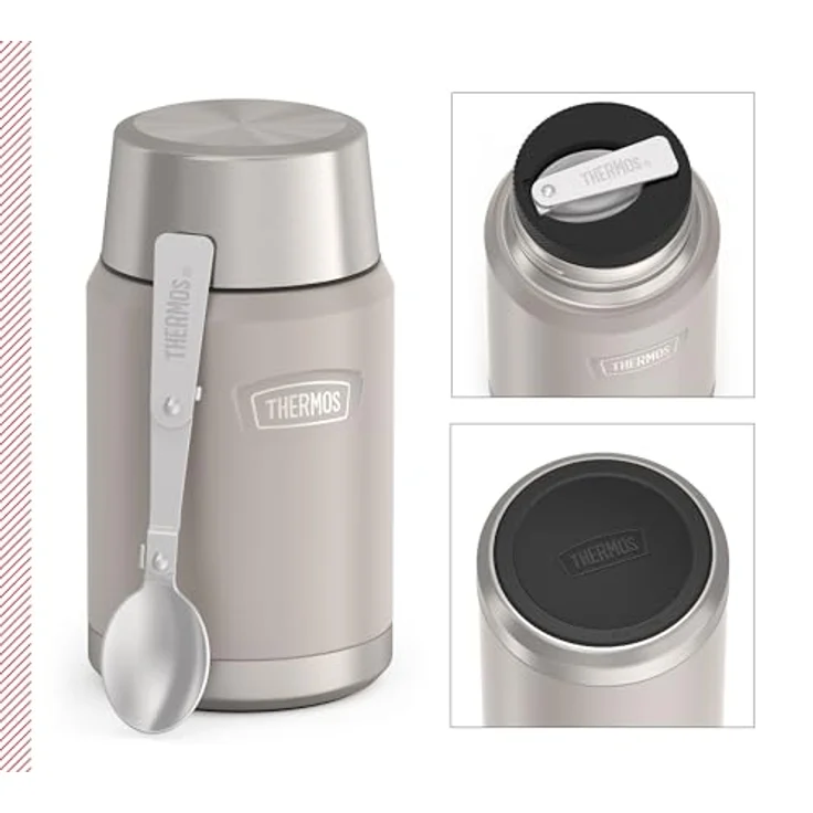 Thermos Stainless King, Lunchbox mit doppelwandiger Isolierung, Beige, hält bis zu 14 Stunden warm und 24 Stunden kalt, spülmaschinenfest, inkl. klappbarem Edelstahl-Löffel – Bild 2