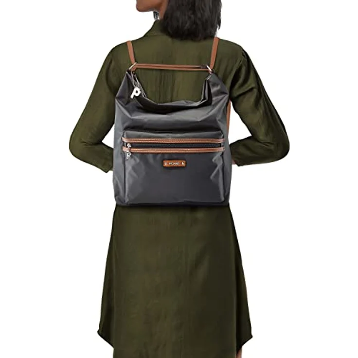 Picard Sonja, Beuteltasche und Rucksack aus Feinnylon mit Lederoptik, Grau – Bild 6