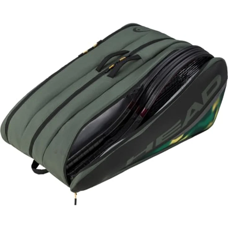 Head Tour Racquet Bag XL, Sporttasche für Tennis mit 3 Hauptfächern, Platz für 15 Schläger, Climate Control Technologie, thymegrün – Bild 3