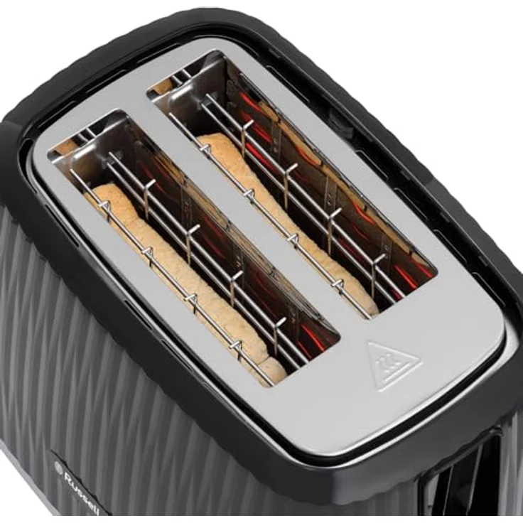 Russell Hobbs Toaster Eden (6 Bräunungsstufen, Hebefunktion, Auftau-, Aufwärm- & Stoppfunktion, Krümelschublade, Brötchenaufsatz, Schwarz) – Bild 3