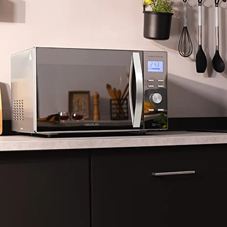 Cecotec Mikrowelle mit Grill, ProClean, 30 Liter Garraum, Standgerät, Edelstahl, 3D-Wave-Technologie, silber – Bild 3