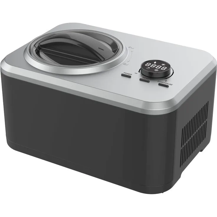 Guzzanti GZ 152A, Kompressor-Eismaschine mit 1,5 Litern Kapazität, Schwarz