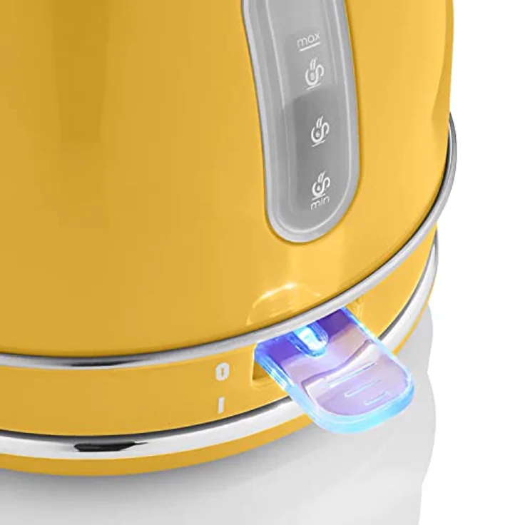 Swan Retro Set Frühstückswasserkocher Gelb, 1,8 Liter mit 360° drehbarem Sockel und Toaster mit 6 Toaststufen – Bild 8