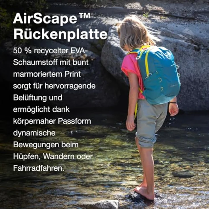 Osprey Jet 28 Blue Spikemoss OS, Rucksack mit verstellbarer Rückenlänge und elastischen Mesh-Seitenfächern – Bild 5