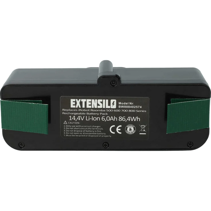 EXTENSILO Akku kompatibel mit iRobot Roomba 696, 860, 690, 890, 801, 850, 695, 805, 877, 895, 891, 896, 691, 6000 mAh, 14,4 V, Li-Ion
