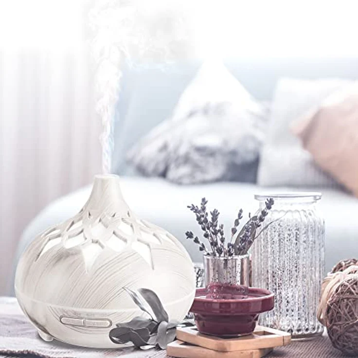 Sixtol Aroma Diffusor Palm weißes Holz 500ml - Design Elektrischer Luftbefeuchter & Luftreiniger – Bild 2