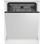 Beko BDIN38440 Einbau-Geschirrspüler 60 cm vollintegriert, für 14 Maßgedecke, 3 Spülebenen, 5 Temperaturen, Schnell+, SteamGloss Trocknung, Corner Intense, TrayWash, Schwarz/Weiß