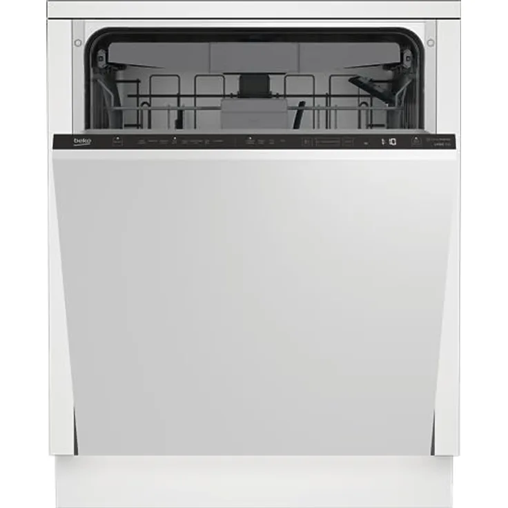 Beko BDIN38440 Einbau-Geschirrspüler 60 cm vollintegriert, für 14 Maßgedecke, 3 Spülebenen, 5 Temperaturen, Schnell+, SteamGloss Trocknung, Corner Intense, TrayWash, Schwarz/Weiß